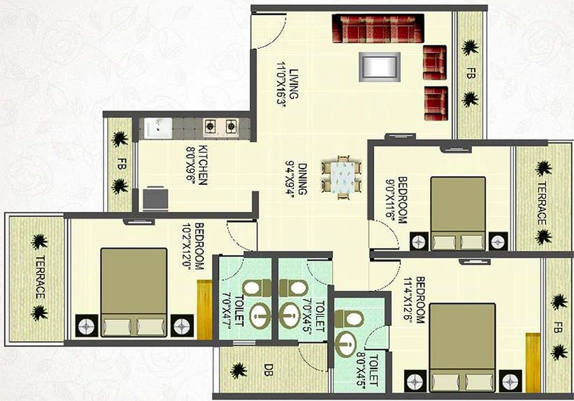 3 BHK Flat in Bhagwati Imperia in Ulwe, Navi Mumbai - Image 838456