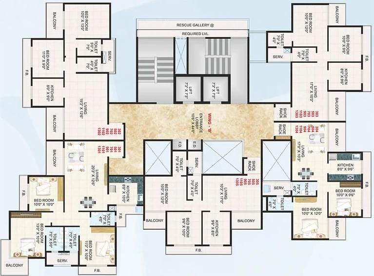 Floor Plan of Bhagwati Bay Bliss in Ulwe, Navi Mumbai - Image 238382