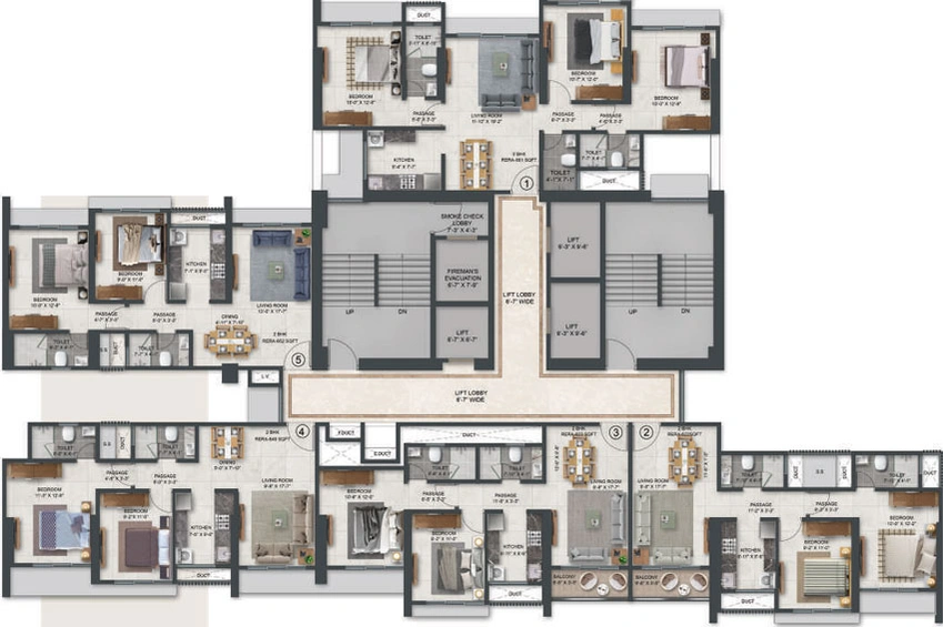 Floor Plan of Agarwal Floesta Oak in Goregaon East, Mumbai - Image 32418