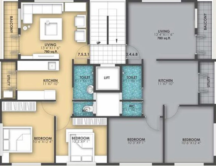 Floor Plan of Rajashree Flora in Khutawad Nagar, Nashik - Image 229327