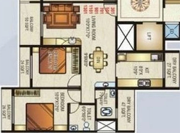 2 BHK Flat in Bhagwati Hari Heights in Ulwe, Navi Mumbai - Image 838472