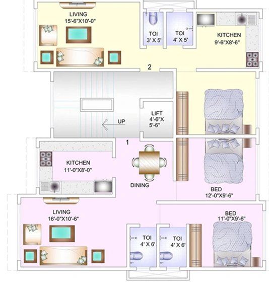 Floor Plan of Zodiac Jupiter in Vile Parle East, Mumbai - Image 275094