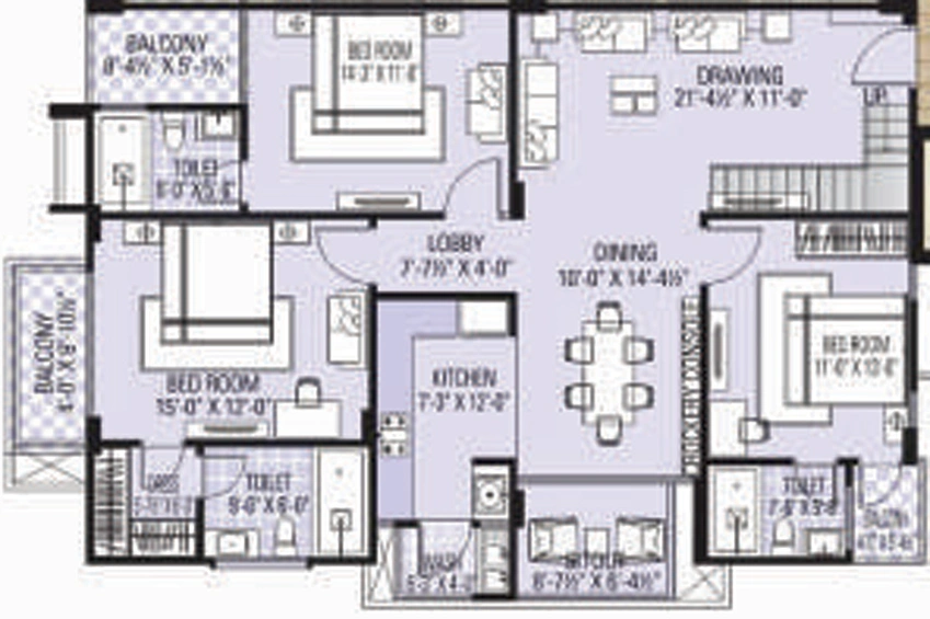 3 BHK Flat in Dhanuka Sunshine Kalyan in Ambabari, Jaipur - Image 769465