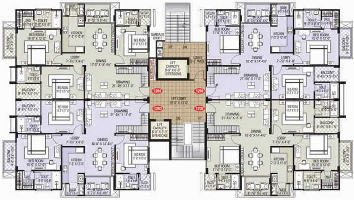 Floor Plan of Dhanuka Sunshine Kalyan in Ambabari, Jaipur - Image 119481