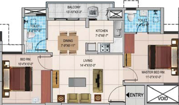 2 BHK Flat in Provident Too Good Homes in Thanisandra, Bangalore - Image 835700