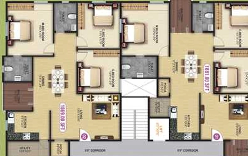 Floor Plan of Abhee Brindavan in HSR Layout, Bangalore - Image 230672