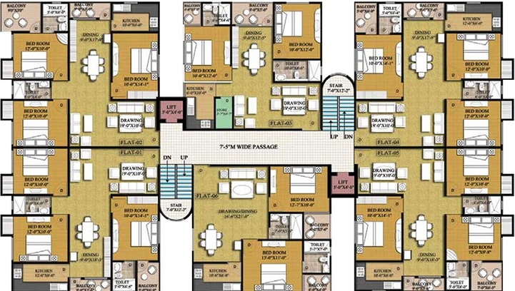 Floor Plan of Mundeshwari Terrace Gardenia in Digha, Patna - Image 246697