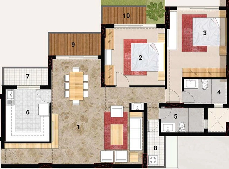 2 BHK Flat in Bhagwati Heritage in Kamothe, Navi Mumbai - Image 838476