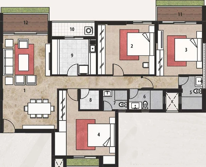 3 BHK Flat in Bhagwati Heritage in Kamothe, Navi Mumbai - Image 838478