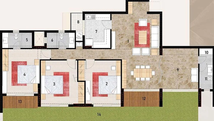 4 BHK Flat in Bhagwati Heritage in Kamothe, Navi Mumbai - Image 838479