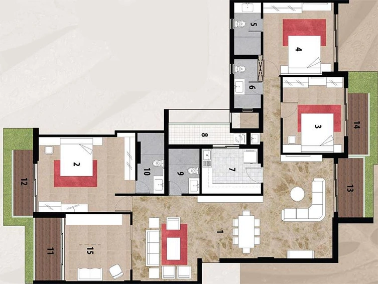 4 BHK Flat in Bhagwati Heritage in Kamothe, Navi Mumbai - Image 838480
