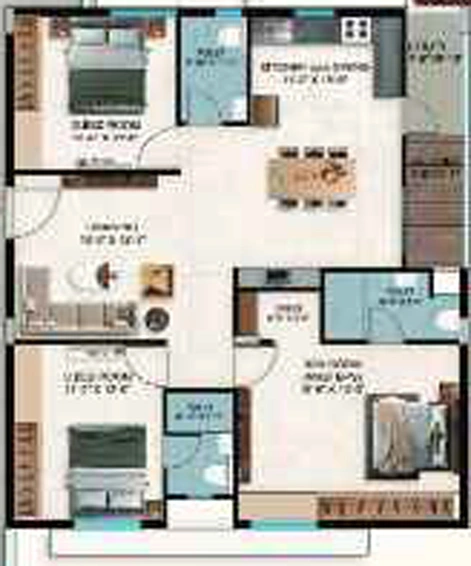 3 BHK Flat in Aakriti Jiva in Nallagandla, Hyderabad - Image 837308