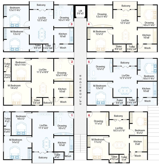 Floor Plan of Aakriti Saptagiri Towers in Pragathi Nagar, Hyderabad - Image 235459