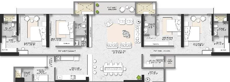 4 BHK Flat in Squarefeet Debonair Classic in Thane West, Thane - Image 846383