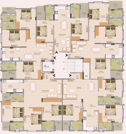 Floor Plan of Aadhar Elite Prime in Vaishali Nagar, Jaipur - Image 127814