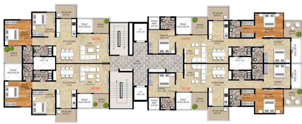 Floor Plan of Shankeshwar Darshan in Bhosari, Pune - Image 274368