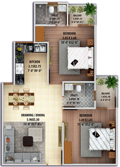 2 BHK Flat in Auric The Century Park in Bhankrota, Jaipur - Image 769662