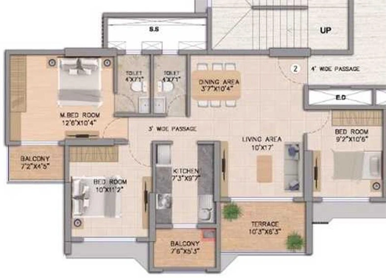 3 BHK Flat in Tycoons Orbis in Kalyan West, Thane - Image 846533