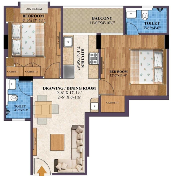 2 BHK Flat in Sankalp Alexa Homes in Jagatpura, Jaipur - Image 769719