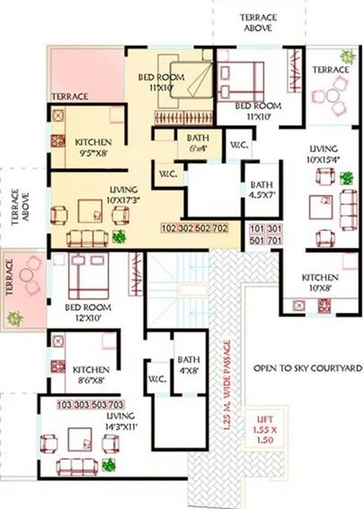 Floor Plan of Arun Vista in Pimpri Chinchwad, Pune - Image 277541