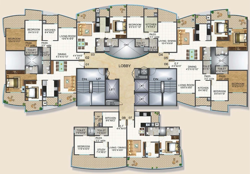 Floor Plan of Satra Eastern Heights in Chembur East, Mumbai - Image 277410
