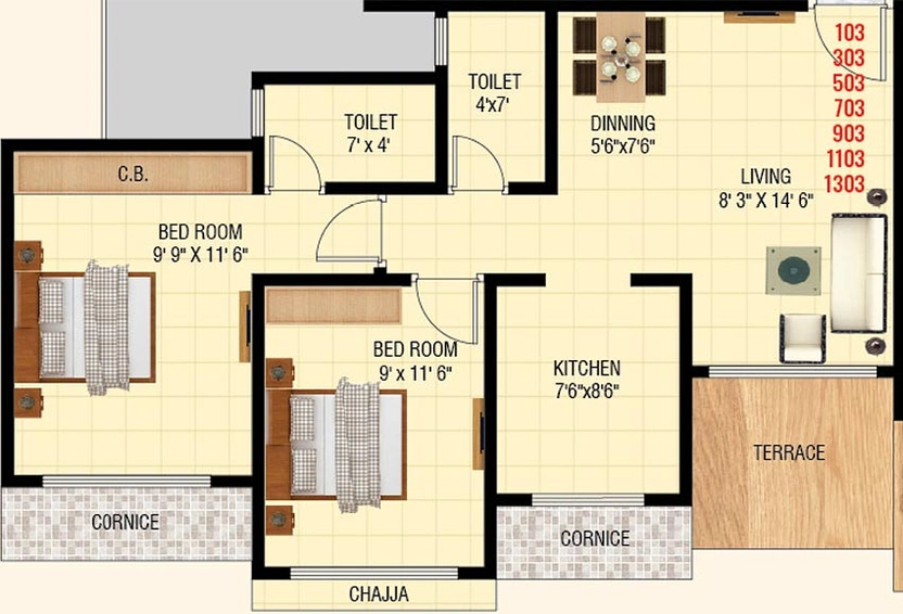2 BHK Flat in Manohar Vikas Shreeji Paraiso in Badlapur East, Thane - Image 846298