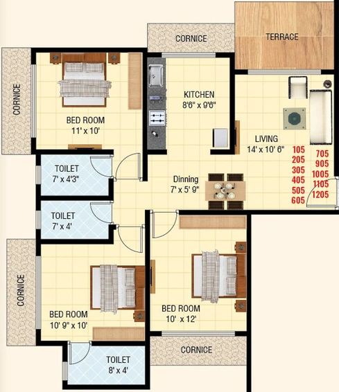 3 BHK Flat in Manohar Vikas Shreeji Paraiso in Badlapur East, Thane - Image 846299