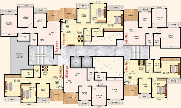 Floor Plan of Manohar Vikas Shreeji Paraiso in Badlapur East, Thane - Image 252073