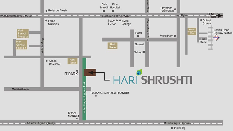 Location of Karda Hari Shrushti in Indira Nagar, Nashik - Image 229466