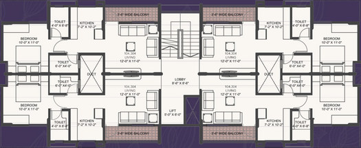 Floor Plan of Seven Seas Forest View in Mohammed Wadi, Pune - Image 119531