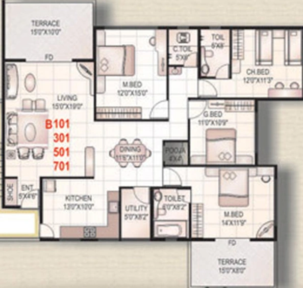 4 BHK Flat in Kedar Hari Sankalp in Gangapur Road, Nashik - Image 835244