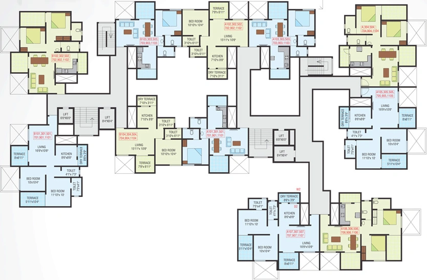 Floor Plan of Konark Yashoda Aangan in Thergaon, Pune - Image 119640