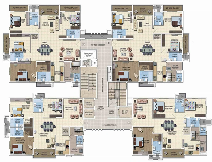 Floor Plan of Raghuram The Mighty Magnus in Shaikpet, Hyderabad - Image 236228
