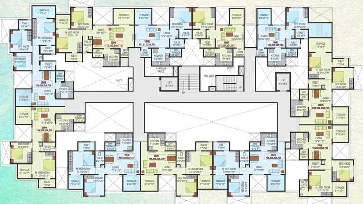 Floor Plan of Konark Grand Casa in Thergaon, Pune - Image 127561