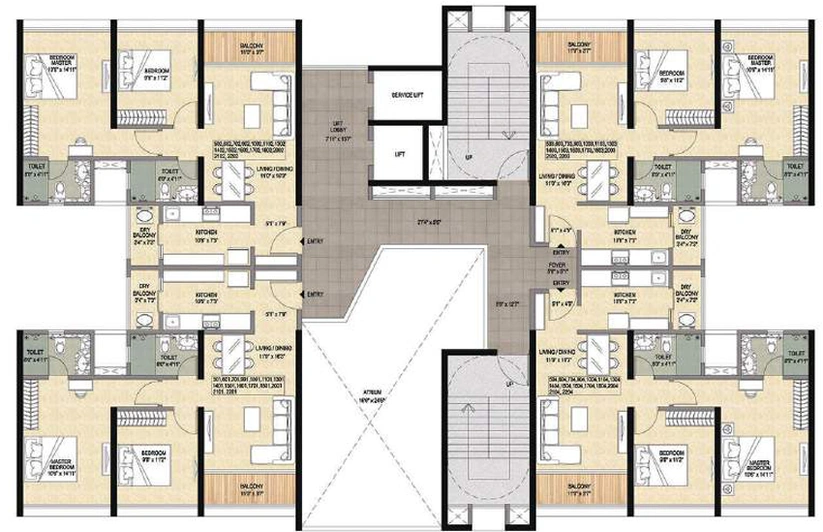 Floor Plan of Forest Edge in Kharadi, Pune - Image 278709
