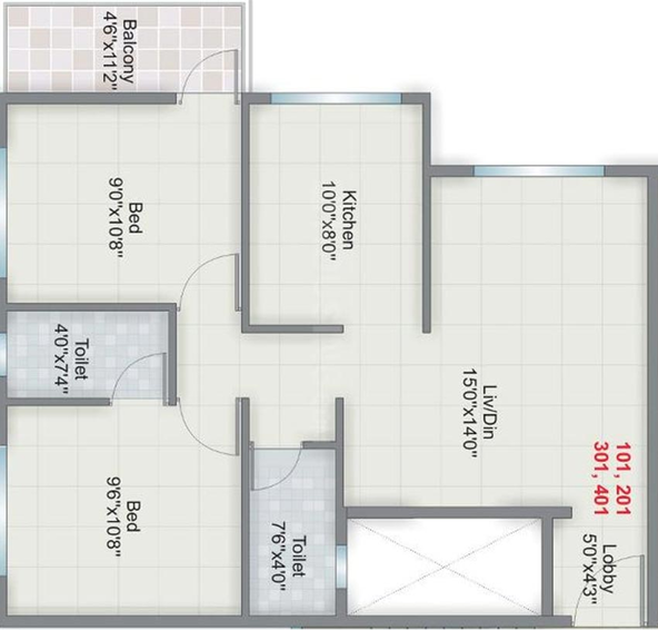 2 BHK Flat in Shree Icchamani Darshan in Jail Road, Nashik - Image 835009