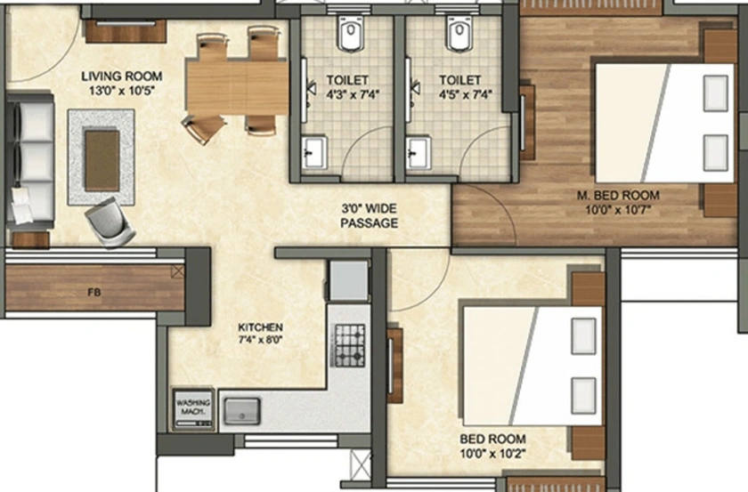2 BHK Flat in Runwal 25 Hour Life in Ghodbunder Road, Thane - Image 779270