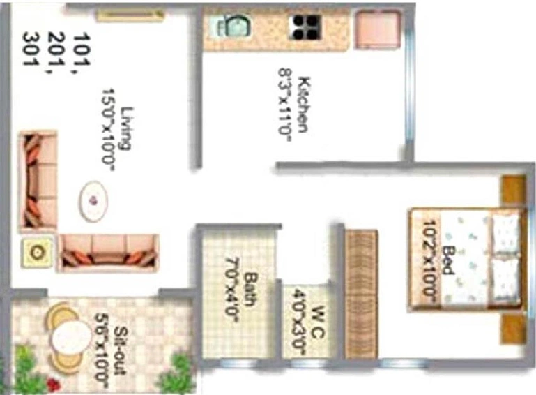 1 BHK Flat in Shree Lambodar Classic in Ambad, Nashik - Image 835010