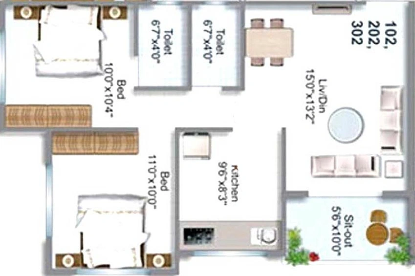 2 BHK Flat in Shree Lambodar Classic in Ambad, Nashik - Image 835012