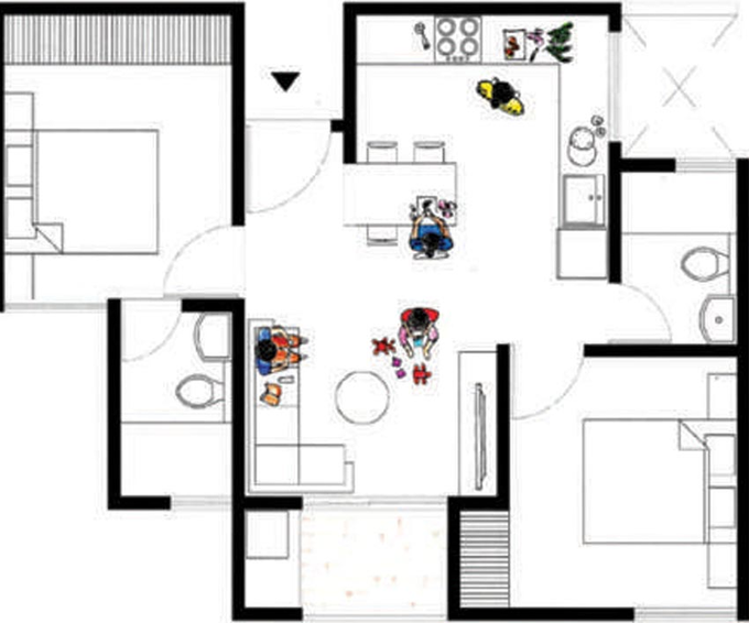 2 BHK Flat in Shree Mangalmurti Garden in Dwarka, Nashik - Image 835015