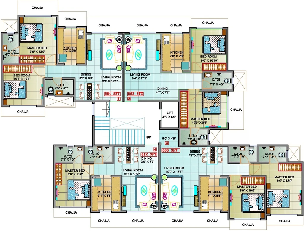 Floor Plan of K Talsania Pushkraj Apartment in Malad West, Mumbai - Image 337105