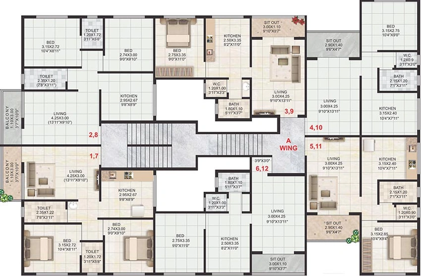 Floor Plan of Shree Sai Villas in Sinnar Phata, Nashik - Image 228840