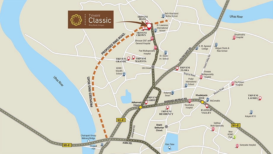 Location of Triveni Classic in Kalyan West, Thane - Image 329314