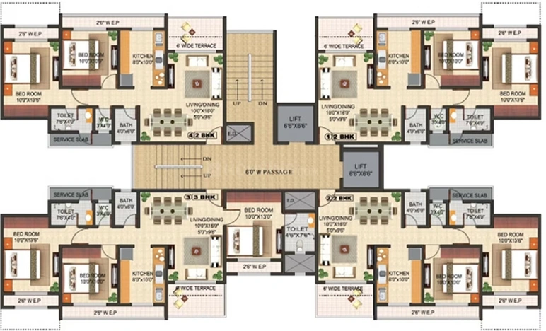 Floor Plan of Triveni Laurel in Kalyan West, Thane - Image 262420
