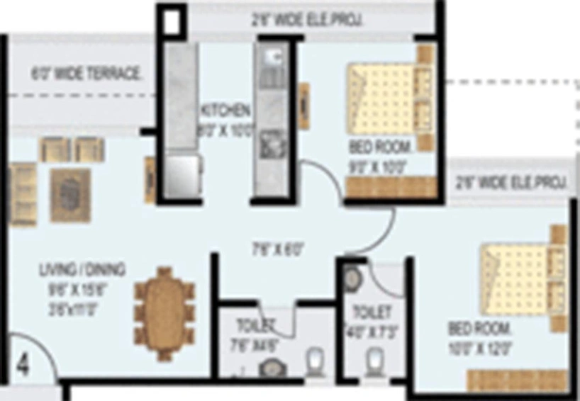 2 BHK Flat in Triveni Flora in Kalyan West, Thane - Image 846511