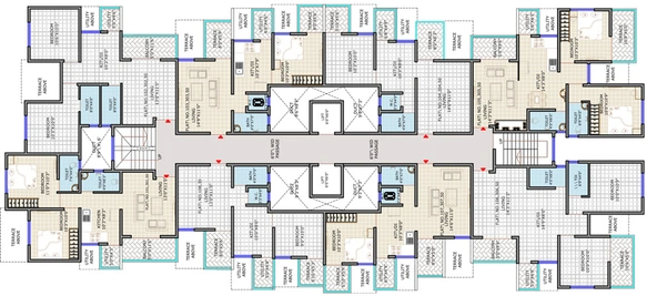 Floor Plan of PM Oak View Residency in Thergaon, Pune - Image 119966