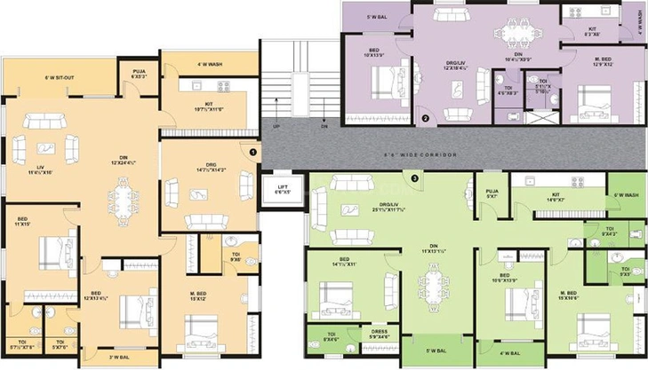 Floor Plan of Sri Sai Pragathi Pride in Habsiguda, Hyderabad - Image 230059