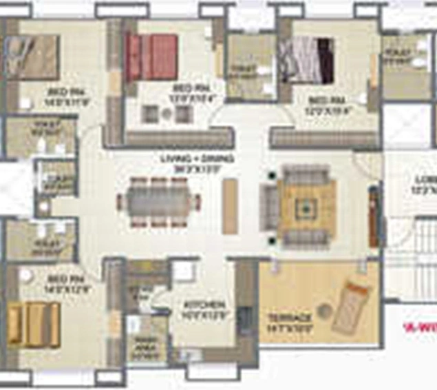 4 BHK Flat in Samraat Dream Grandeur in Dwarka, Nashik - Image 835467