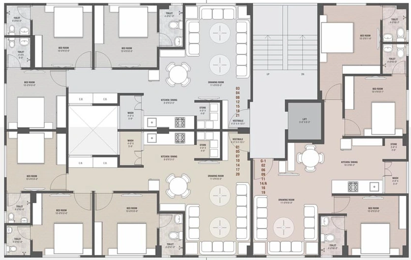 Floor Plan of Swastik Hiren Apartments in Vasna, Ahmedabad - Image 127778