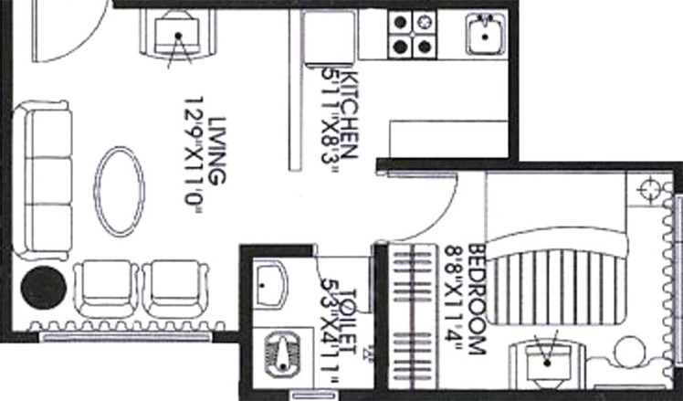 1 BHK Flat in Akshay Sai Aishwarya in Kandivali East, Mumbai - Image 847059